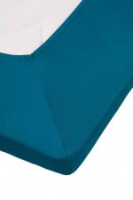 Cearceaf pat turcoaz cu elastic bumbac 80x200 cm Jersey TP Sea Green