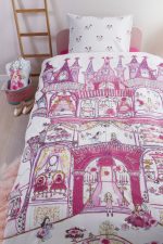 Lenjerie pat fetite roz Fairy Palace 140x200-220 cm