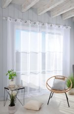 Perdea alba living pe inele Monna Blanc 300x260 cm