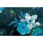 draperie velur flori albastre confectionata