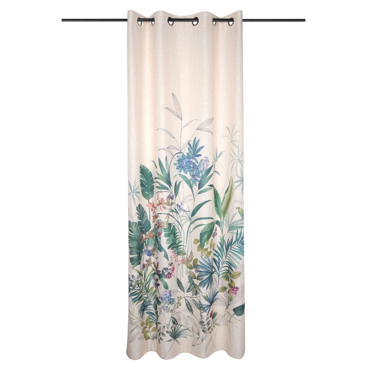 draperie cu flori colorate Cayenne Blanc 140x260 cm