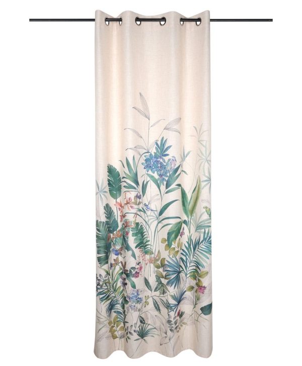draperie cu flori colorate Cayenne Blanc 140x260 cm