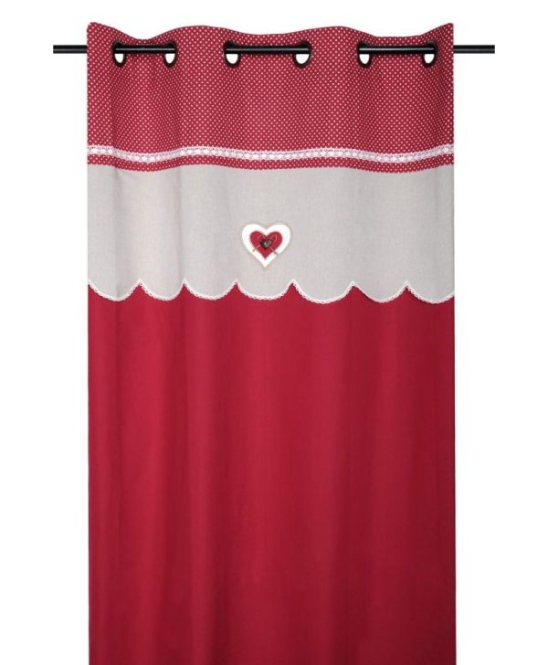 draperie rosie bumbac rustice confectionate Lyna Rouge
